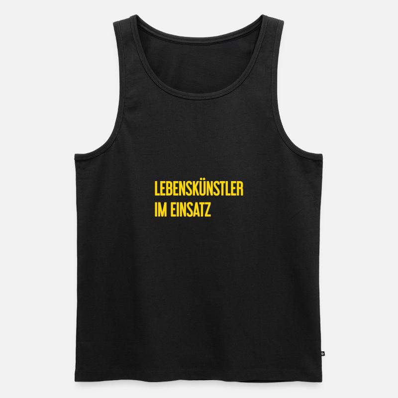 Lebenskünstler im Einsatz - Männer Premium Bio Tank Top - Schwarz