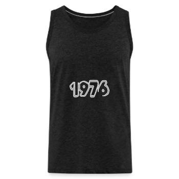 Année 1976 - Débardeur bio Premium Homme - charbon - Devant - Alexander (188cm)