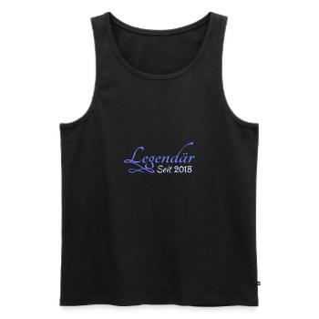 2018 2018 - Men's Premium Organic Tank Top - black - Front - AI Model Male 178 light (178cm)