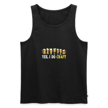 Drinkers Brewing - Living with Craft Beer - Men's Premium Organic Tank Top - black - Front - Michal (187cm)