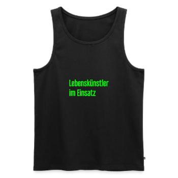 Lebenskünstler im Einsatz - Männer Premium Bio Tank Top - Schwarz - Vorne - AI Model Male 178 light (178cm)