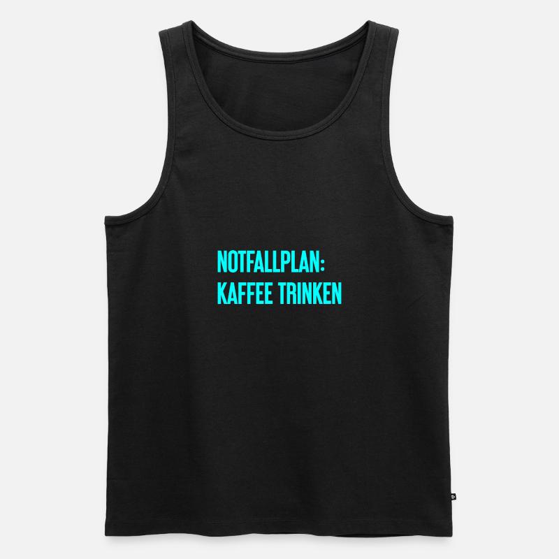 Kaffee-Notfallplan - Männer Premium Bio Tank Top - Schwarz