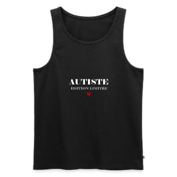 autiste - Débardeur bio Premium Homme - noir - Devant - Michal (187cm)