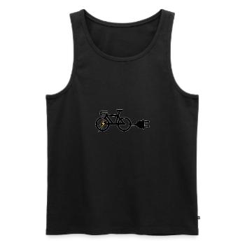 Electric Bike Cycling Biker E-Bike - Men's Premium Organic Tank Top - black - Front - Michal (187cm)