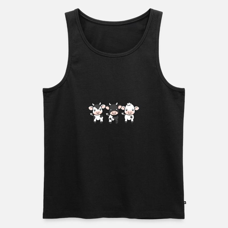 Kuh - Männer Premium Bio Tank Top - Schwarz