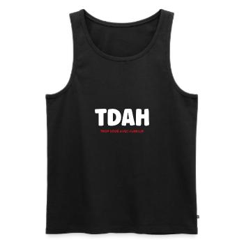 TDAH - Débardeur bio Premium Homme - noir - Devant - Michal (187cm)