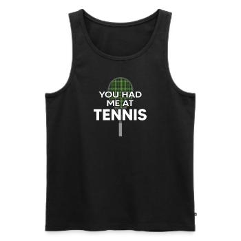 balle de match de raquette de tennis - Débardeur bio Premium Homme - noir - Devant - AI Model Male 178 light (178cm)