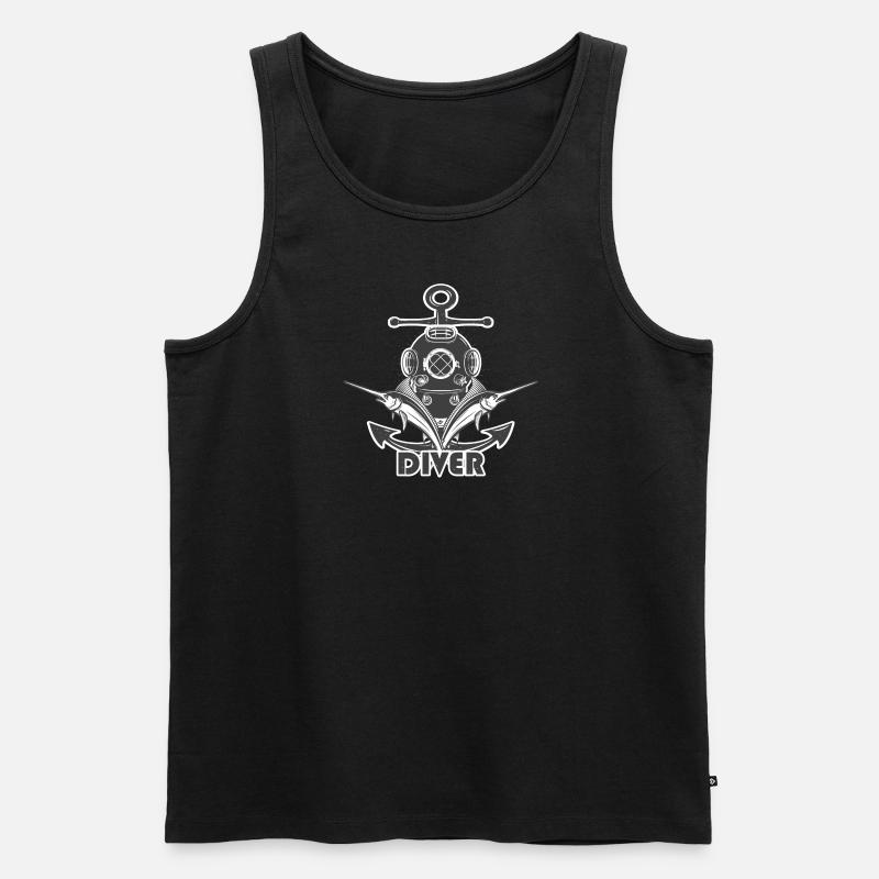 Taucher Tauchen - Männer Premium Bio Tank Top - Schwarz