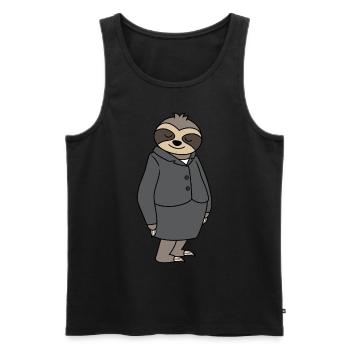 Sloth Woman Office Boss Colleague Work colleague - Men's Premium Organic Tank Top - black - Front - AI Model Male 178 light (178cm)