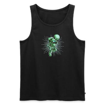 Astronaut Basketball Mond - Männer Premium Bio Tank Top - Schwarz - Vorne - Michal (187cm)