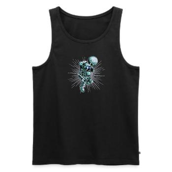 Space Ufo Astronaut Raumschiff - Männer Premium Bio Tank Top - Schwarz - Vorne - Michal (187cm)