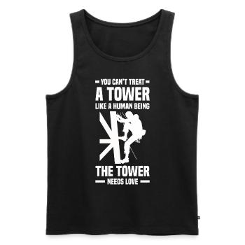 Turmbesteiger - Männer Premium Bio Tank Top - Schwarz - Vorne - Michal (187cm)