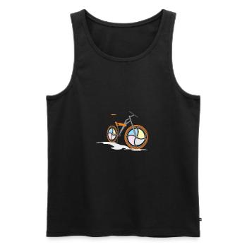 bicycle mountain bike cyclist mountainbike fahrrad - Männer Premium Bio Tank Top - Schwarz - Vorne - Michal (187cm)