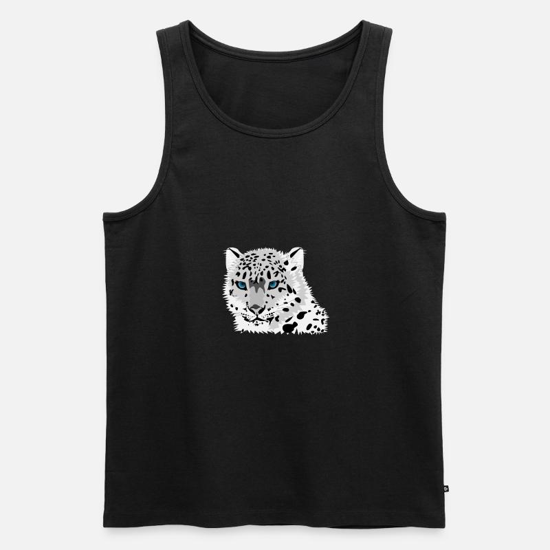 Schneeleopard - Männer Premium Bio Tank Top - Schwarz