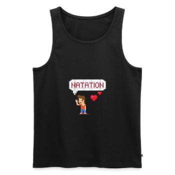Schwimmendes Liebespixel - Männer Premium Bio Tank Top - Schwarz - Vorne - AI Model Male 178 light (178cm)
