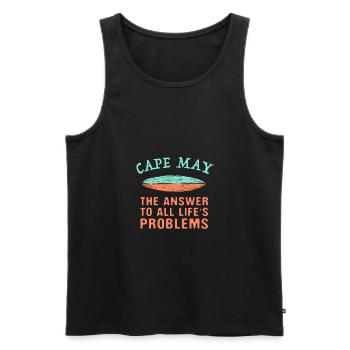 Cape May Answer To All Life's Problems Surfing - Men's Premium Organic Tank Top - black - Front - Michal (187cm)