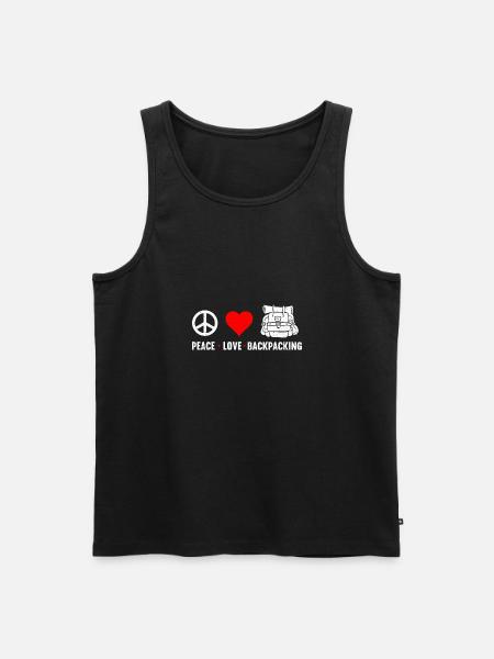 Outdoor Camping Hiking Backpacking - Men's Premium Organic Tank Top - black