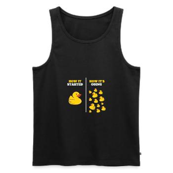 How It Started Bath Duckling Duckie Yellow Rubber - Männer Premium Bio Tank Top - Schwarz - Vorne - AI Model Male 178 light (178cm)
