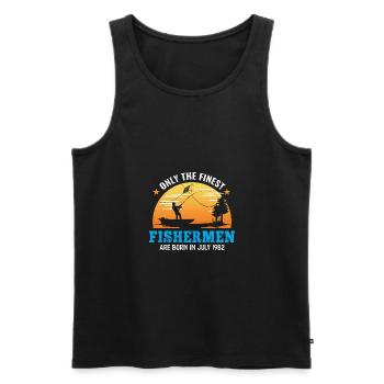 Juli 1982 - 40. Geburtstag Geschenk. Angler. - Männer Premium Bio Tank Top - Schwarz - Vorne - Michal (187cm)