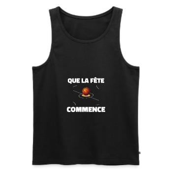 Basketball tee -cadeau fan de basketball - Débardeur bio Premium Homme - noir - Devant - Michal (187cm)