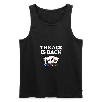 L’as est de retour Jeux de cartes Poker Card Player - Débardeur bio Premium Homme - noir - Devant - Michal (187cm)