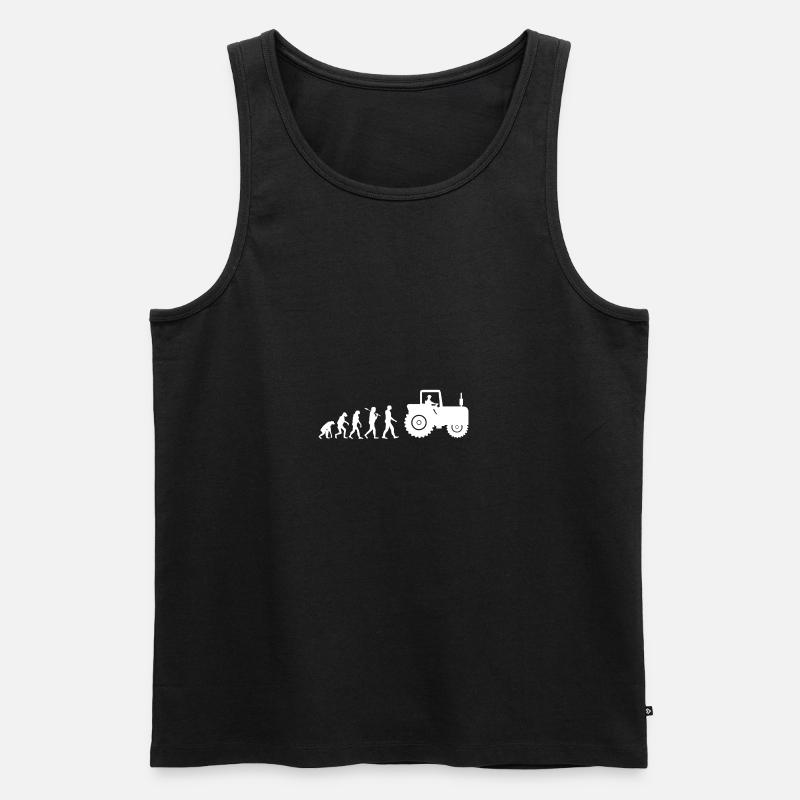 Traktor Landwirtschaft Evolution Geschenk - Männer Premium Bio Tank Top - Schwarz