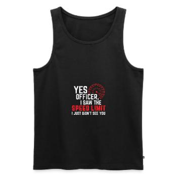 Yes Officer I Saw The Speed Limit Funny Car Lover - Männer Premium Bio Tank Top - Schwarz - Vorne - AI Model Male 178 light (178cm)