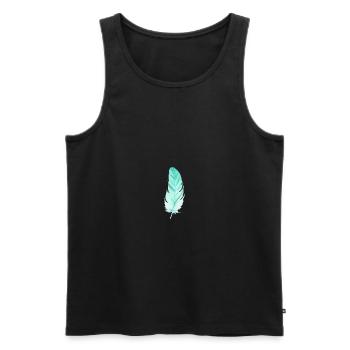 Feder - Männer Premium Bio Tank Top - Schwarz - Vorne - AI Model Male 178 light (178cm)