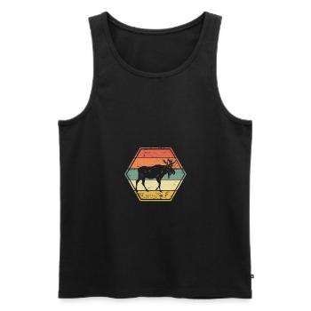 Moose - Men's Premium Organic Tank Top - black - Front - AI Model Male 178 light (178cm)