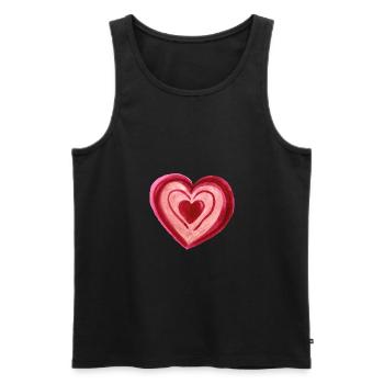 Cœur dans le cœur - Débardeur bio Premium Homme - noir - Devant - Michal (187cm)