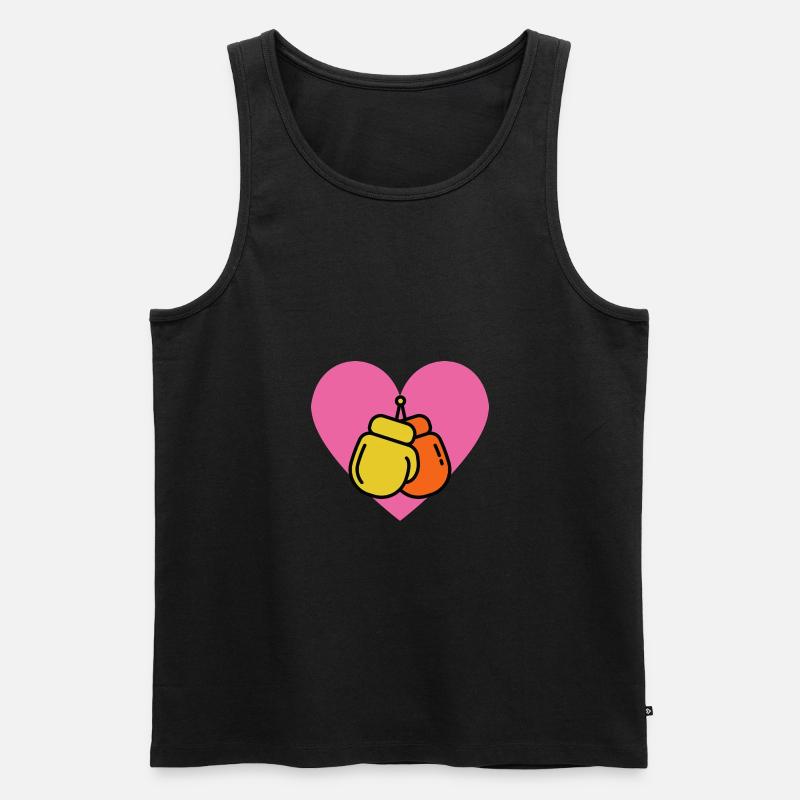 Boxen Liebe - Boxer Geschenkidee - Männer Premium Bio Tank Top - Schwarz