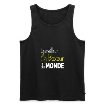 Boxe love - idee cadeau boxeur - Débardeur bio Premium Homme - noir - Devant - Michal (187cm)