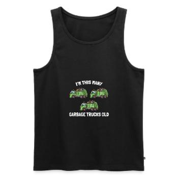 I'm This Many Garbage Trucks Old Garbage Truck 3rd - Men's Premium Organic Tank Top - black - Front - AI Model Male 178 light (178cm)