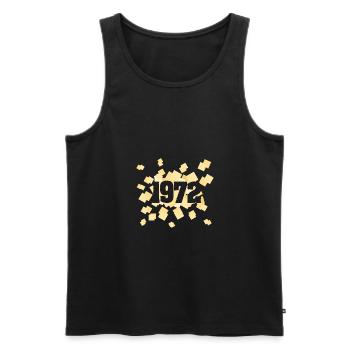 Born in 1972 - Men's Premium Organic Tank Top - black - Front - AI Model Male 178 light (178cm)