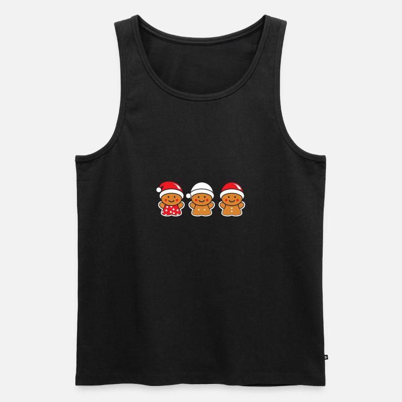 Lebkuchenmann - Männer Premium Bio Tank Top - Schwarz