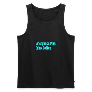 Kaffee-Notfallplan - Männer Premium Bio Tank Top - Schwarz - Vorne - AI Model Male 178 light (178cm)