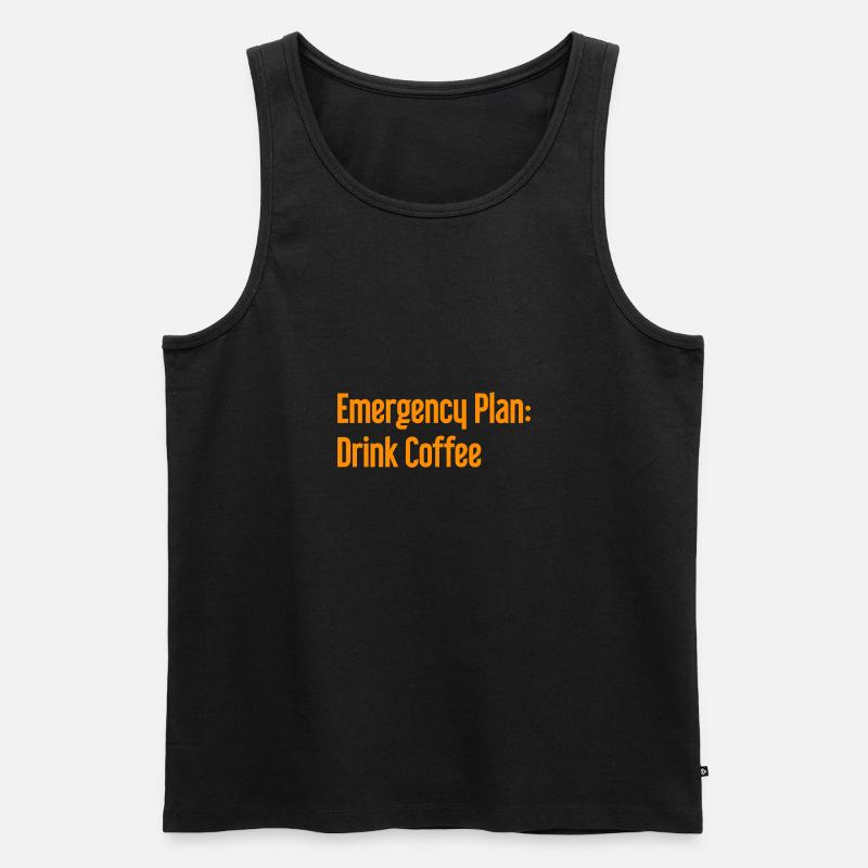 Coffee Contingency Plan - Men's Premium Organic Tank Top - black