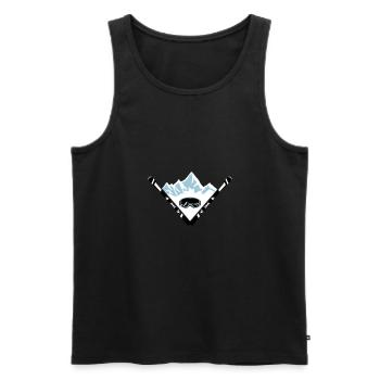 Ski, mountains and goggles - Men's Premium Organic Tank Top - black - Front - Michal (187cm)