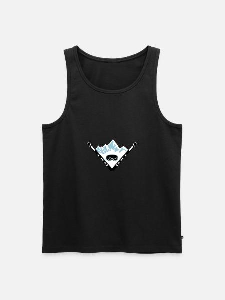 Ski, fjell og vernebriller - Premium økologisk Tanktop for menn - svart