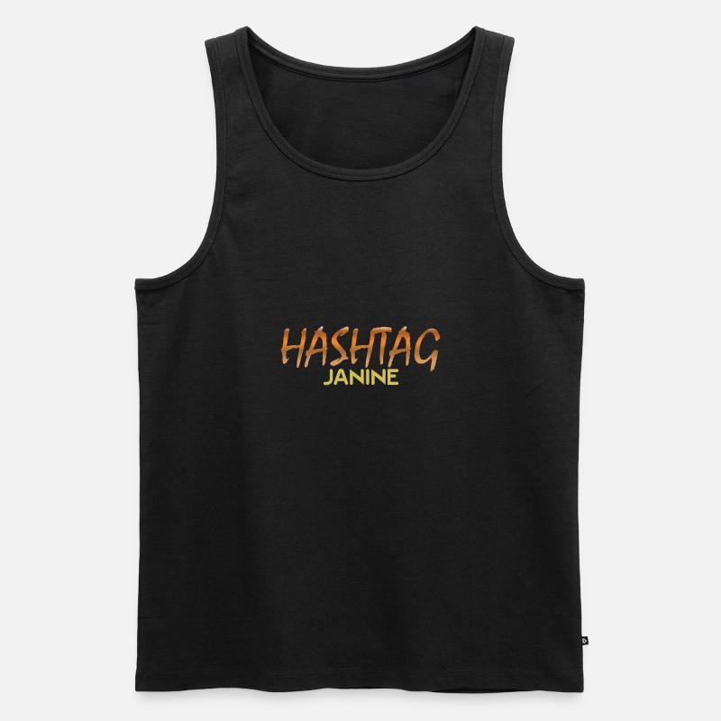 Social Janine - Männer Premium Bio Tank Top - Schwarz