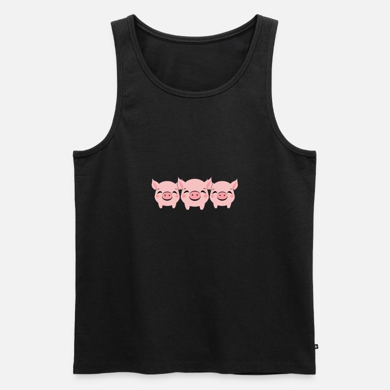 Schwein - Männer Premium Bio Tank Top - Schwarz