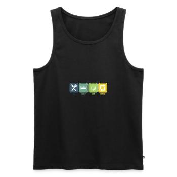 Golf Geschenk Witz Golfspieler Golfer - Männer Premium Bio Tank Top - Schwarz - Vorne - Michal (187cm)