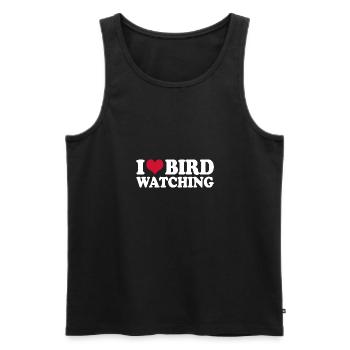 Ornithology Birdwatching I Love Bird Watching - Men's Premium Organic Tank Top - black - Front - AI Model Male 178 light (178cm)