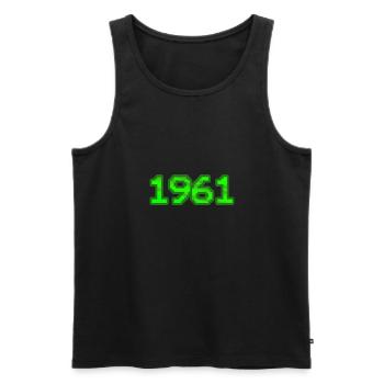 Nerd 1961 - Men's Premium Organic Tank Top - black - Front - AI Model Male 178 light (178cm)