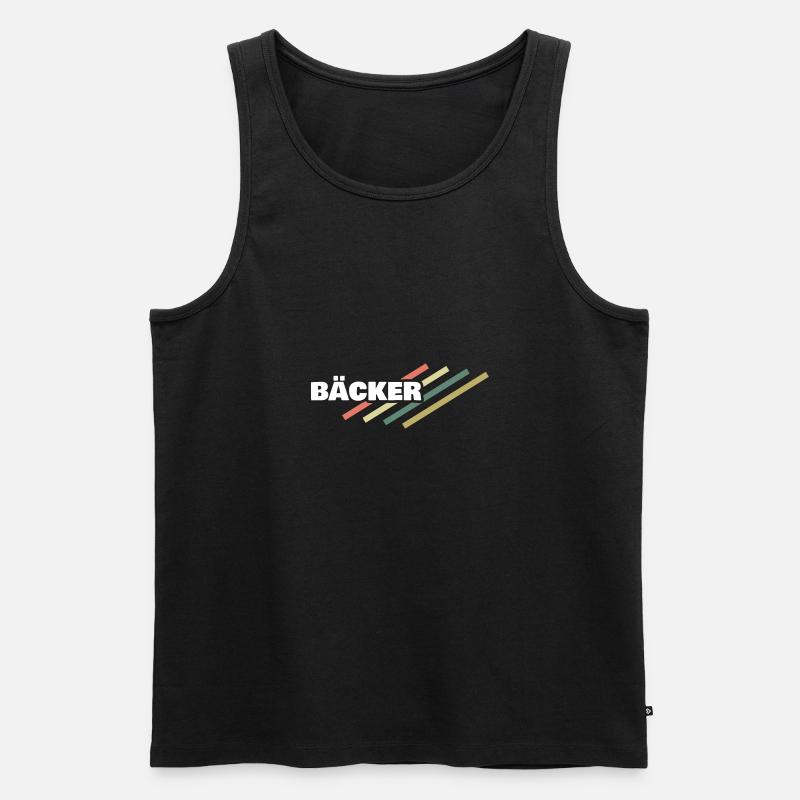 Arbeitsplatz Bäcker - Männer Premium Bio Tank Top - Schwarz