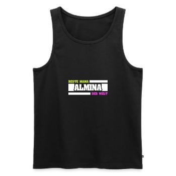 Almina - Men's Premium Organic Tank Top - black - Front - Michal (187cm)