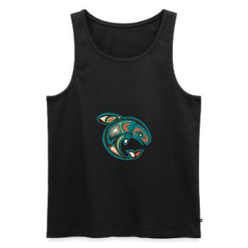 Native American Totem ORCA Killer Whale 1 - Männer Premium Bio Tank Top - Schwarz - Vorne - AI Model Male 178 light (178cm)