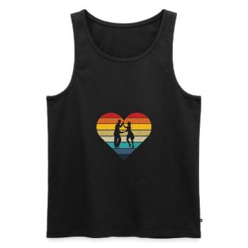 Salsa dancers retro heart - salsa dancer gift - Men's Premium Organic Tank Top - black - Front - AI Model Male 178 light (178cm)