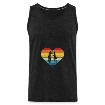 Salsa dancers retro heart - salsa dancer gift - Men's Premium Organic Tank Top - charcoal grey - Front - Alexander (188cm)