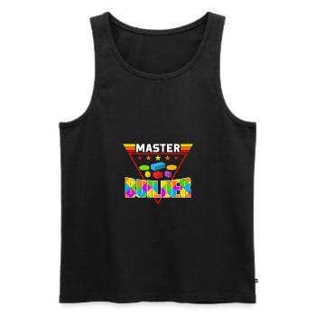For Block Builder Dad Master Builder - Men's Premium Organic Tank Top - black - Front - AI Model Male 178 light (178cm)